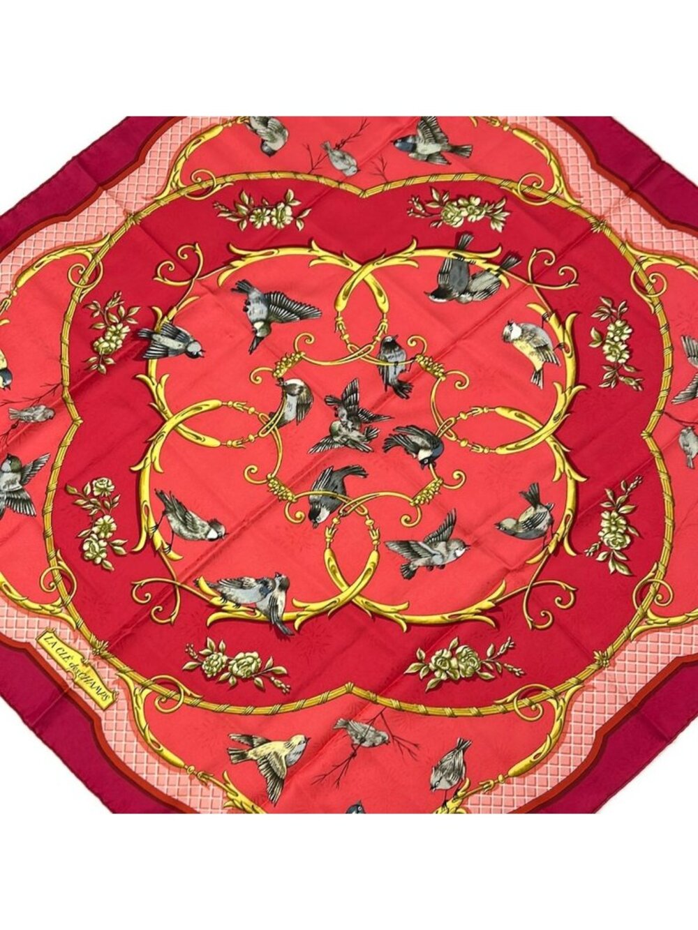 Hermes Scarf Carre 90 Pink Red Multi